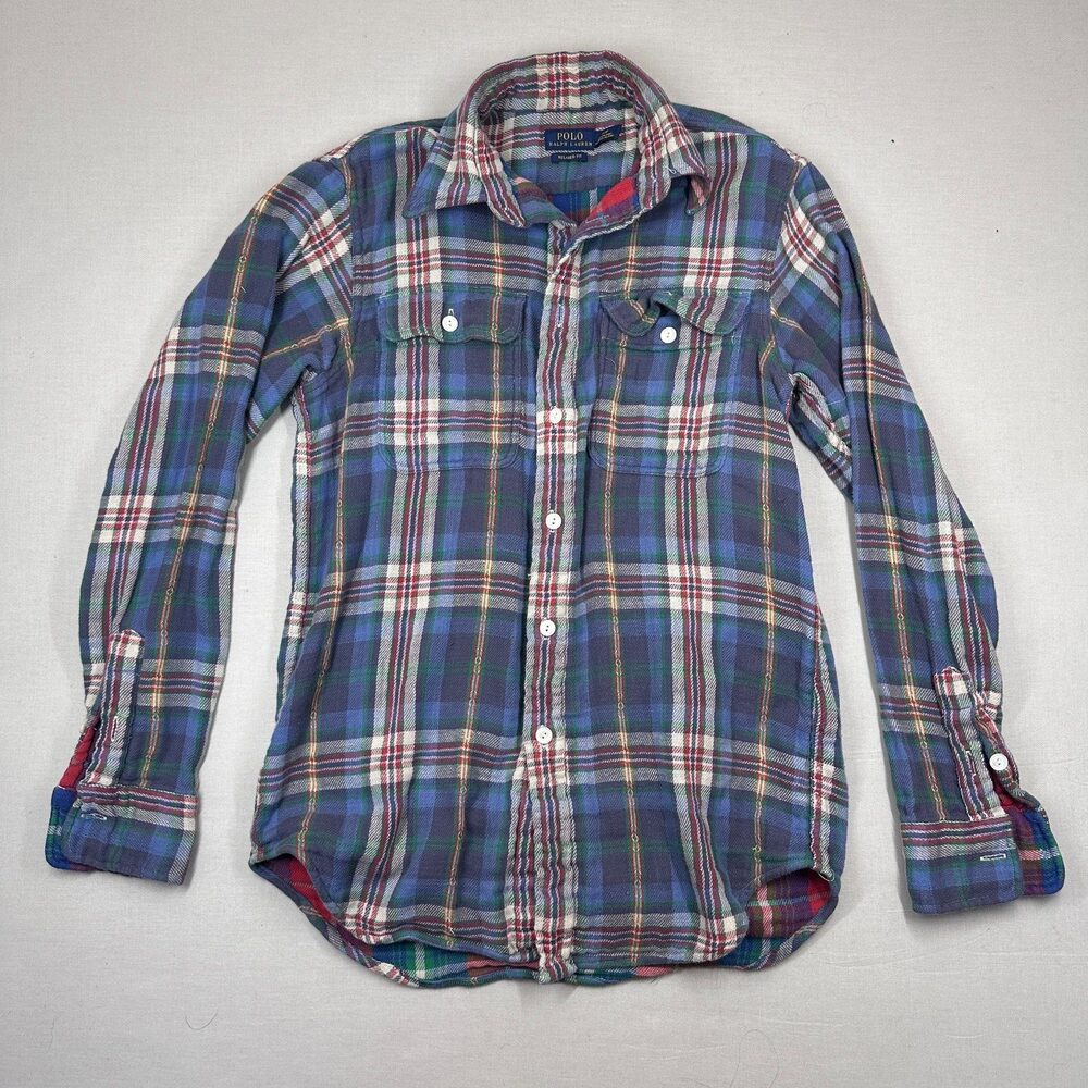 Eclectic Grandpa Polo Ralph Lauren Plaid Flannel Shirt Relaxed Fit S